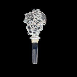 Mikasa Austrian Crystal Wine Bottle Stopper Grape Cluster Fruit Collection‎ NWOT